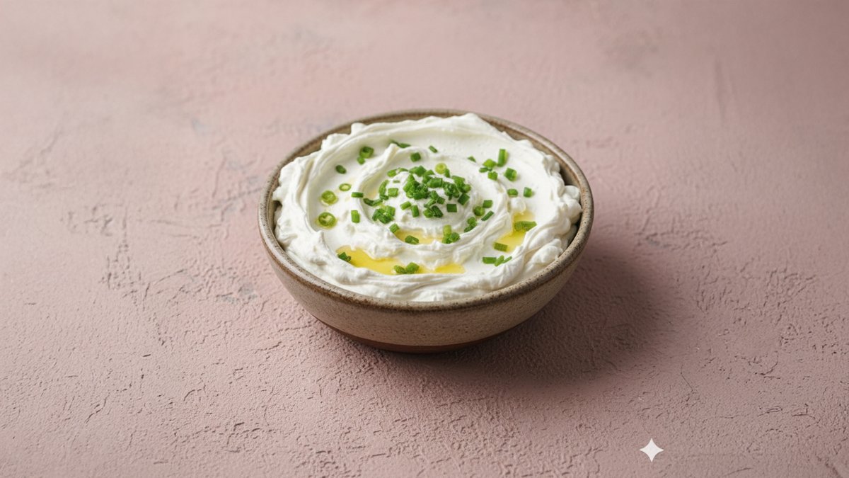 גבינת שמנת בצל ירוק וגרידת לימון